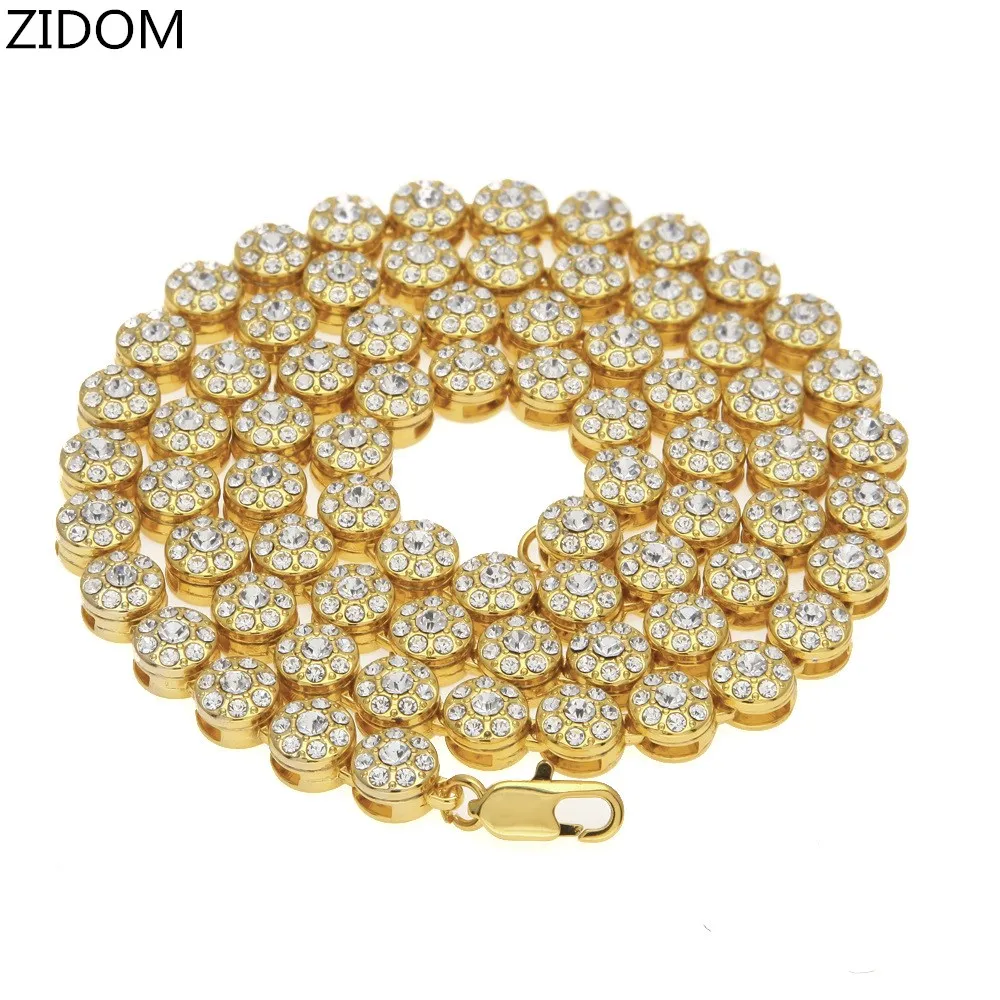 Лидер продаж мужское ожерелье с цветком в 1 ряд украшенное сверкающими блестками