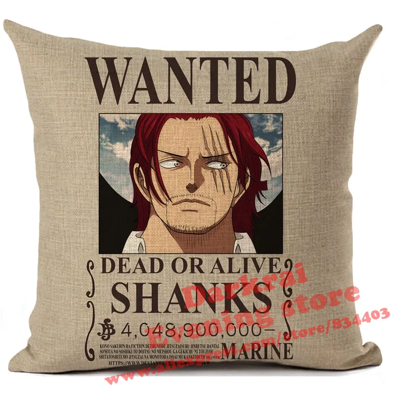 Аниме one piece Wanted Order Чехлы для подушек, Мультяшные украшения для дома, гостиной, дивана, поясные подушки, декоративная наволочка