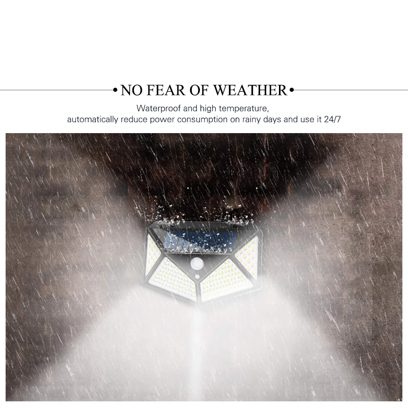 Светодиодная лампа на солнечной батарее с датчиком движения 8 шт. 100 светодиодов 3