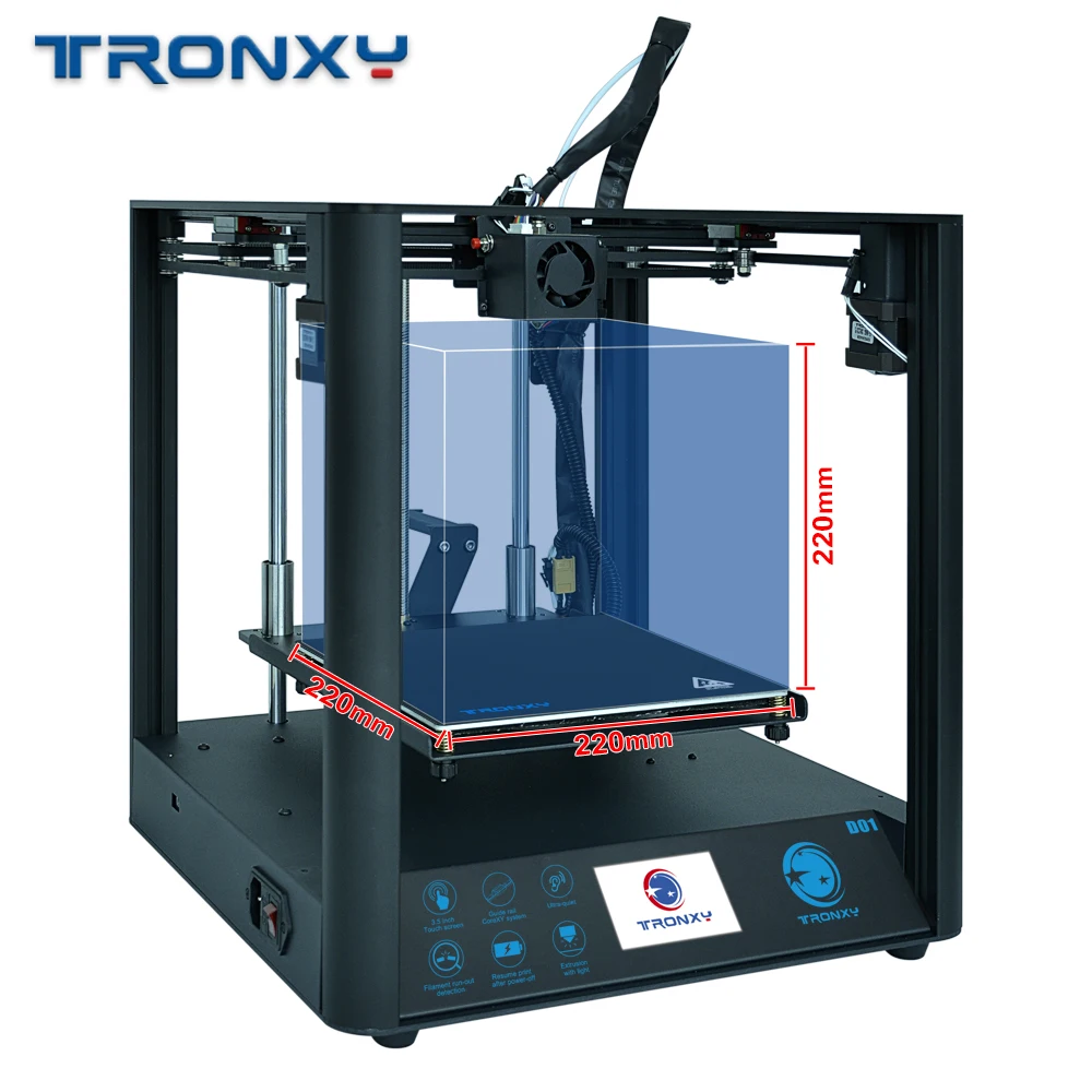 2021 лучший 3D принтер Tronxy D01 с промышленной линейной направляющей и титановым