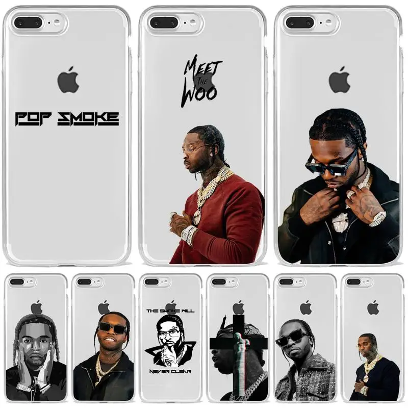Прозрачный мягкий чехол для телефона pop smoke never clear iphone 5 5s 5c se 6 6s 7 8 11 12 plus mini x xs xr pro max