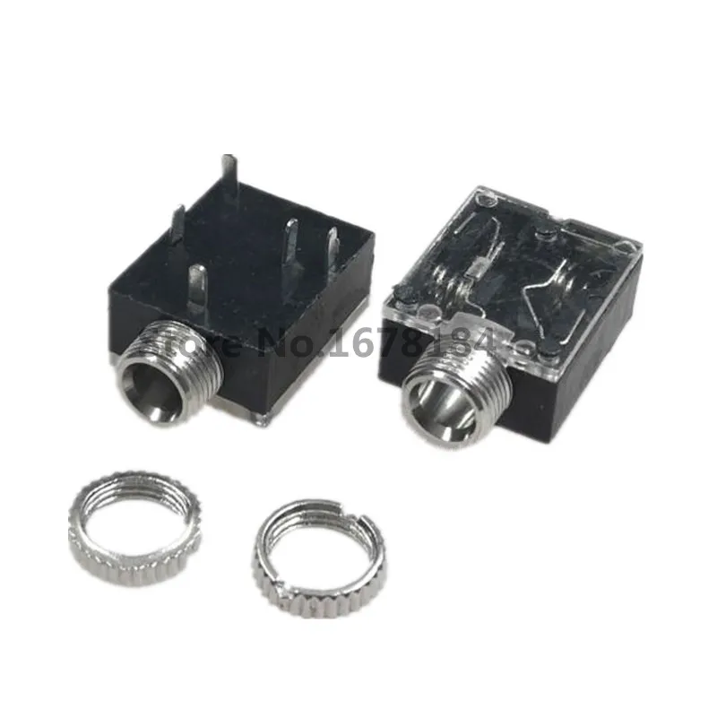 100 шт./лот PJ-324M 3 5 мм стерео аудио разъем/разъем с гайкой 5-контактный монтаж на