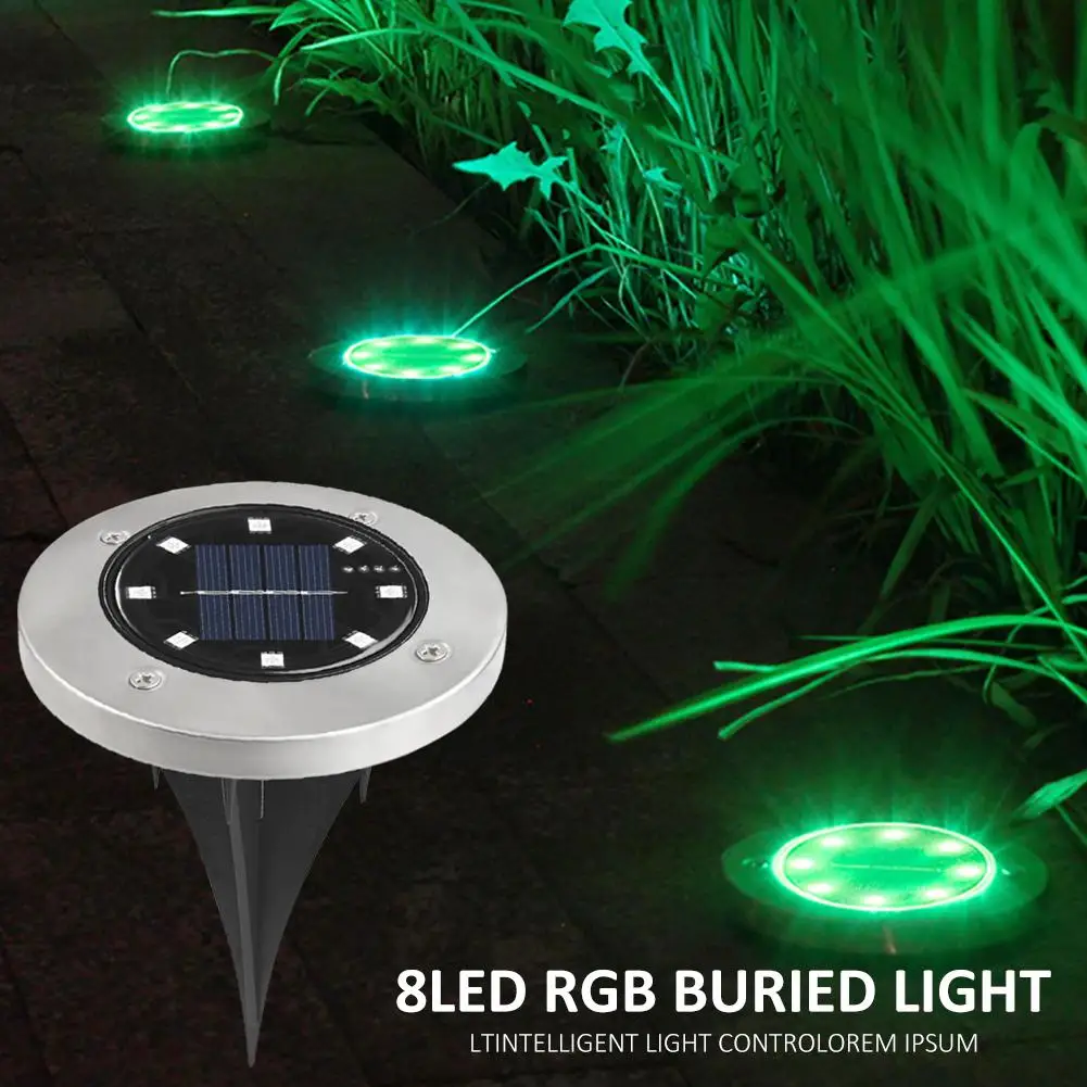 8 шт. водонепроницаемый напольный светильник на солнечной батарее|Ландшафтное
