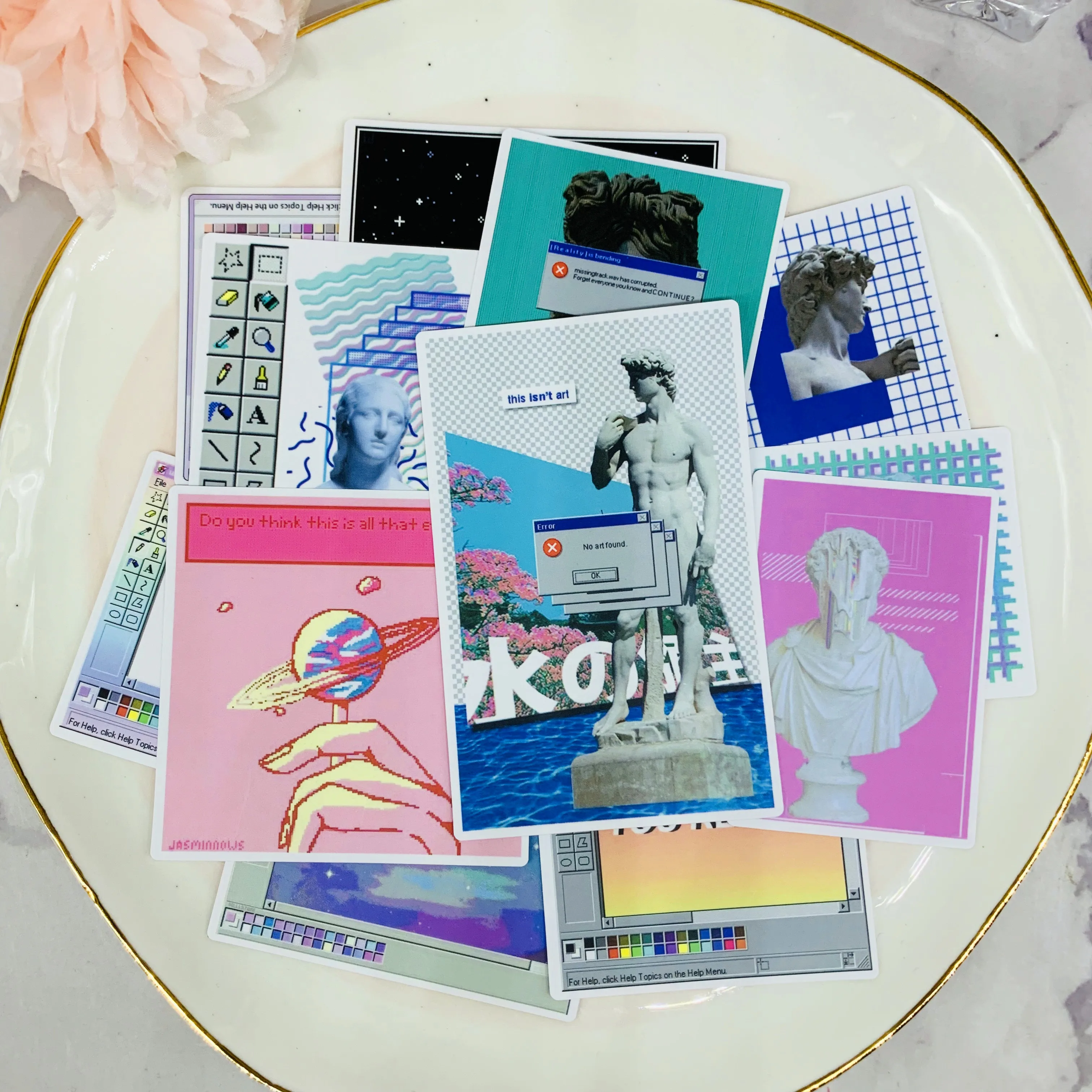 12 шт виртуальное пространство блондинка девушка наклейки для багажа ноутбук