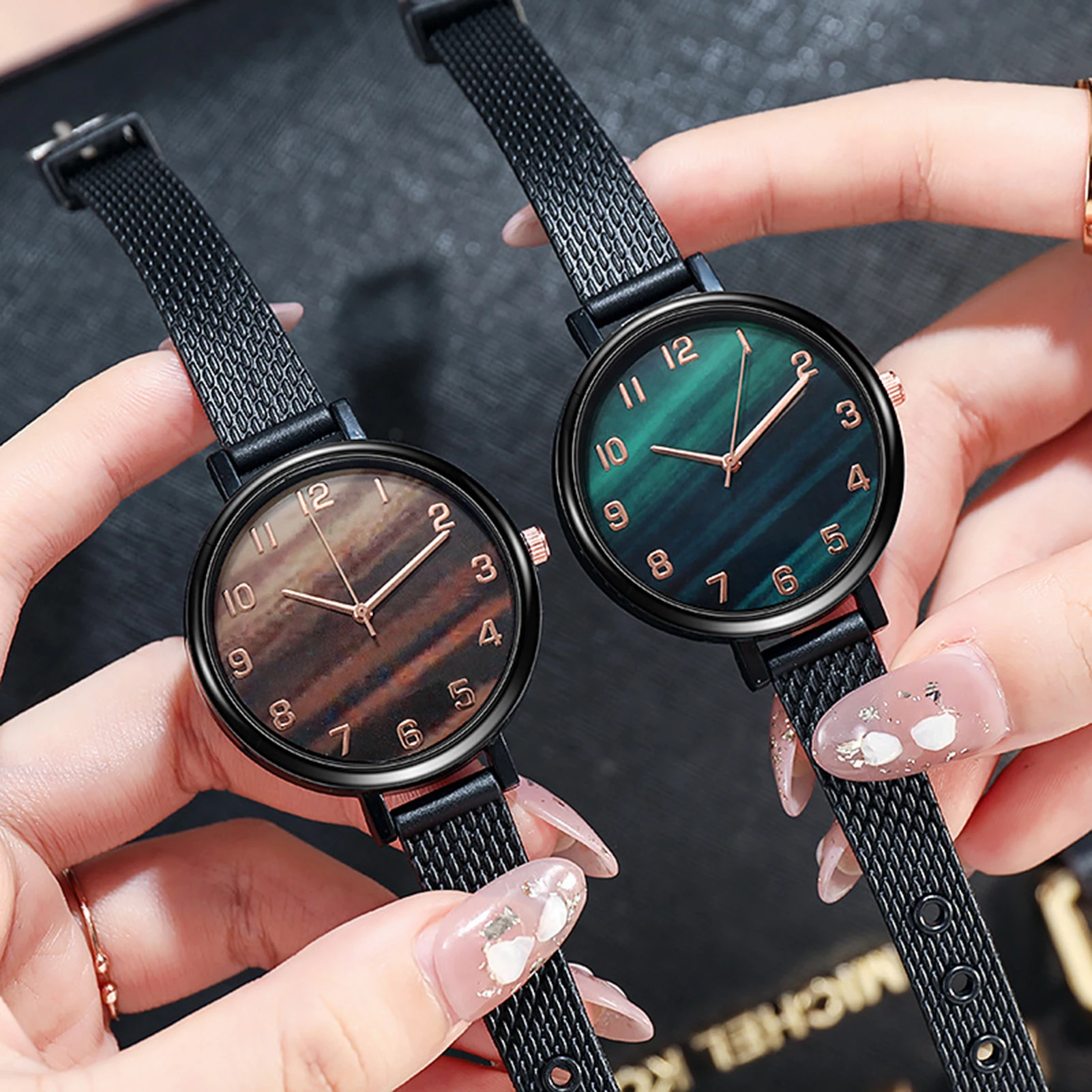 

High Quality 38mm Fashion Quartz noctilucence Women Stainless Steel Mesh Rose Gold Waterproof Ladies Watch Dropshipping