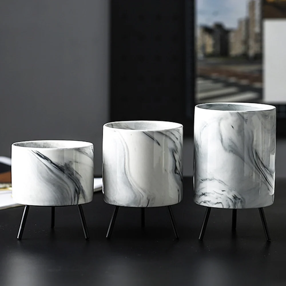 1 шт. керамическая ваза с мраморным узором железная скандинавский минимализм