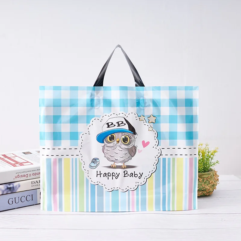 

Plastic tote bag with handle, thickened gift bag, shopping packaging bag, clothing storage bag 53*10*45cm 50 pcs wholesale
