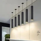 Светодиодные подвесные светильники для кухни, барной стойки, черные цилиндрические трубки, подвесной потолочный светильник, потолочный светильник для переднего стола в стиле лофт