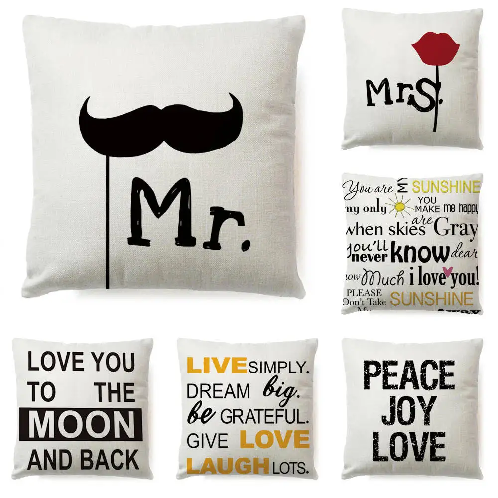 Современная простая Наволочка на подушку с английскими буквами наволочка для