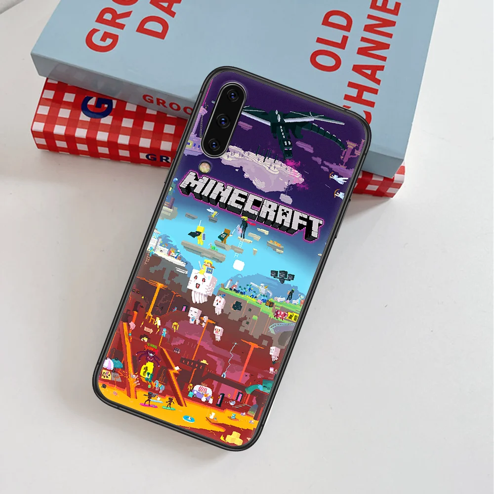 

Mini World Sandbox Game Phone Case For Samsung Galaxy Note S 8 9 10 20 Plus E Lite Uitra black Bumper 3D Hoesjes Tpu Funda Trend