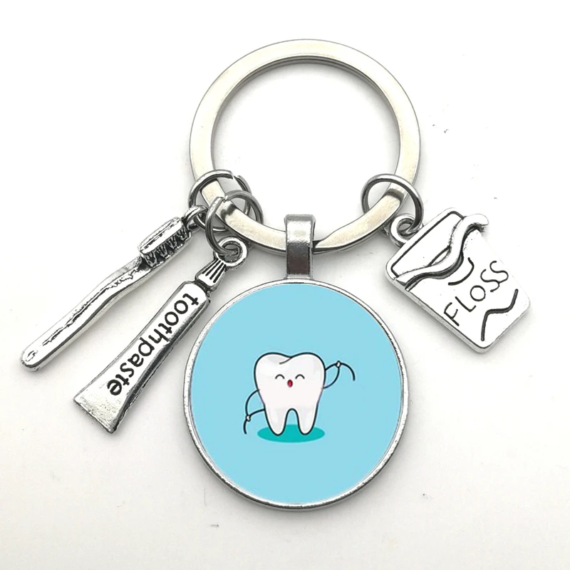 Новый брелок с зубами I Love мини зубная щетка зубной пастой модные ювелирные