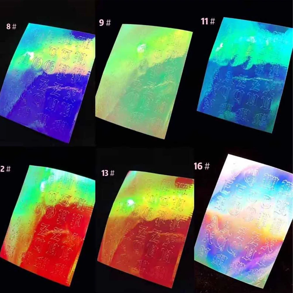 13sheet Home Party Stylish Holographic English Alphabet Manicure Accessories Makeup Convenient Self Adhesive Nail Art Sticker | Красота и