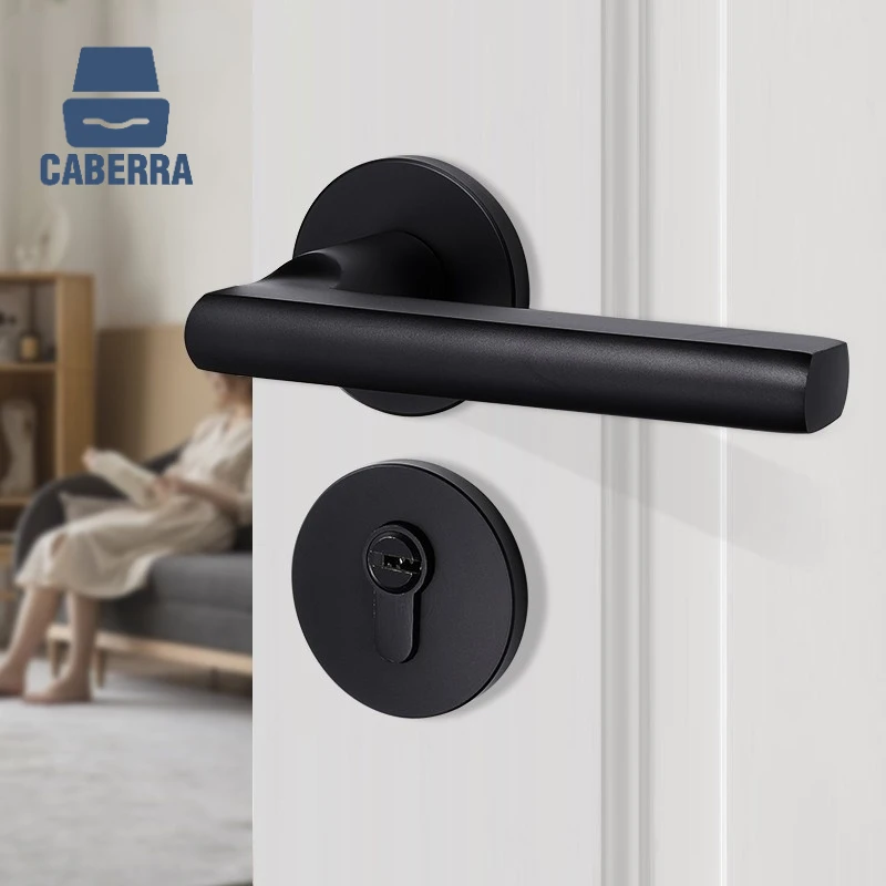 1 Pair Handle 304 Stainless Steel Door Tube Hollow Spray Paint Frosted Black Round Cover Split Right Angle | Обустройство дома