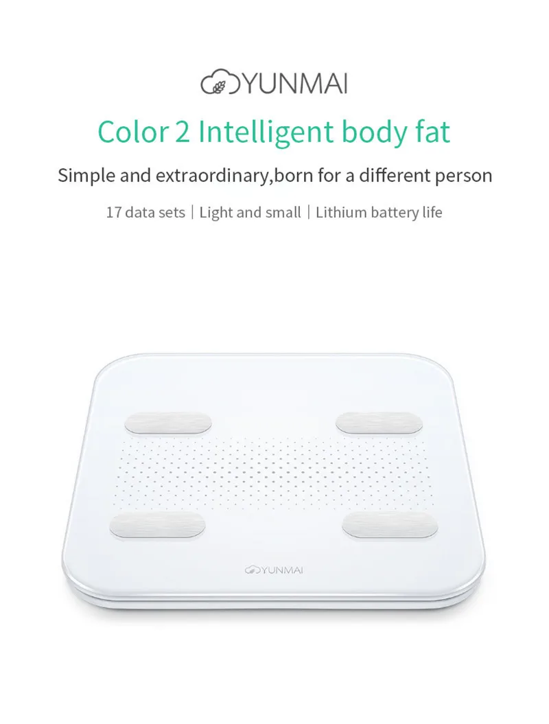 Xiaomi Yunmai Smart Bluetooth Balance Smart App Fat, баланс светодиодный дисплей Usb зарядка Поддержка Android и Ios