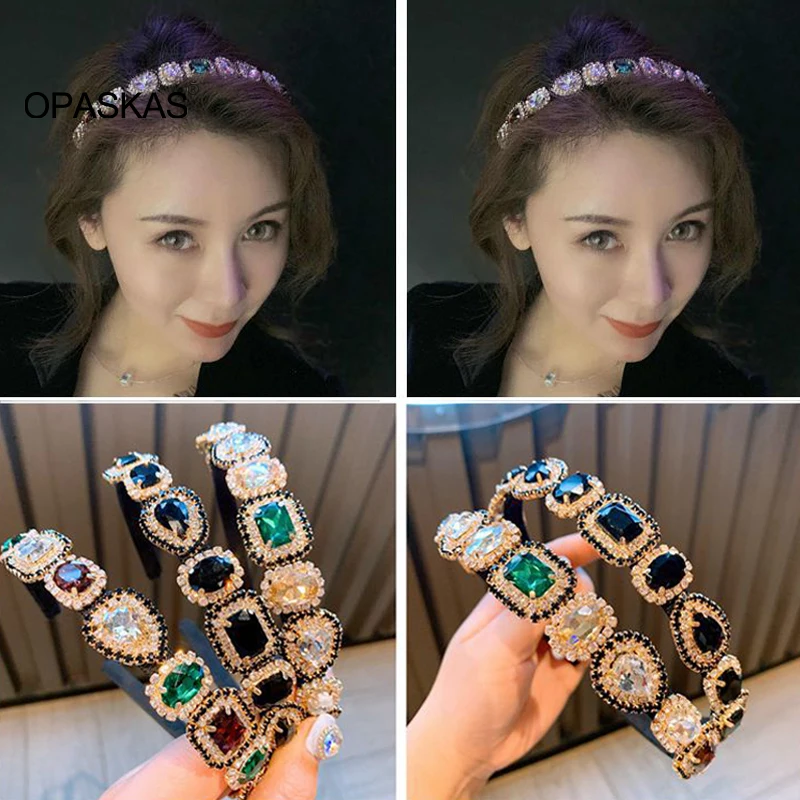 

Тиары для волос в стиле ретро с кристаллами, роскошная бандана, свадебные аксессуары для волос, украшения для волос для женщин PT