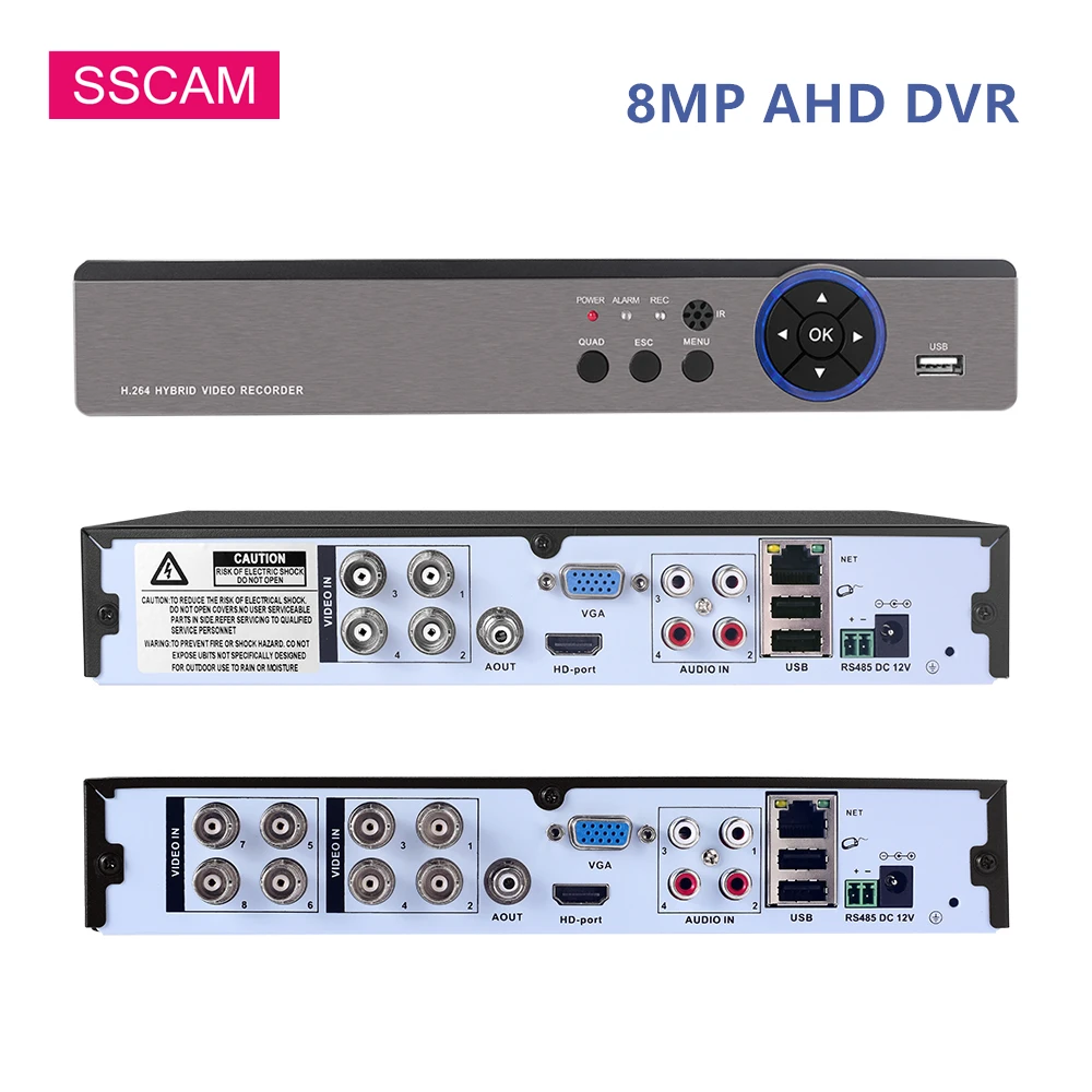 Камера видеонаблюдения 8 каналов Мп AHD DVR H.265 + Hybrid 4K NVR цифровой видеорегистратор