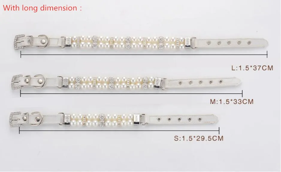 Ошейник для собак из искусственной кожи с жемчугом и бриллиантами | Дом сад