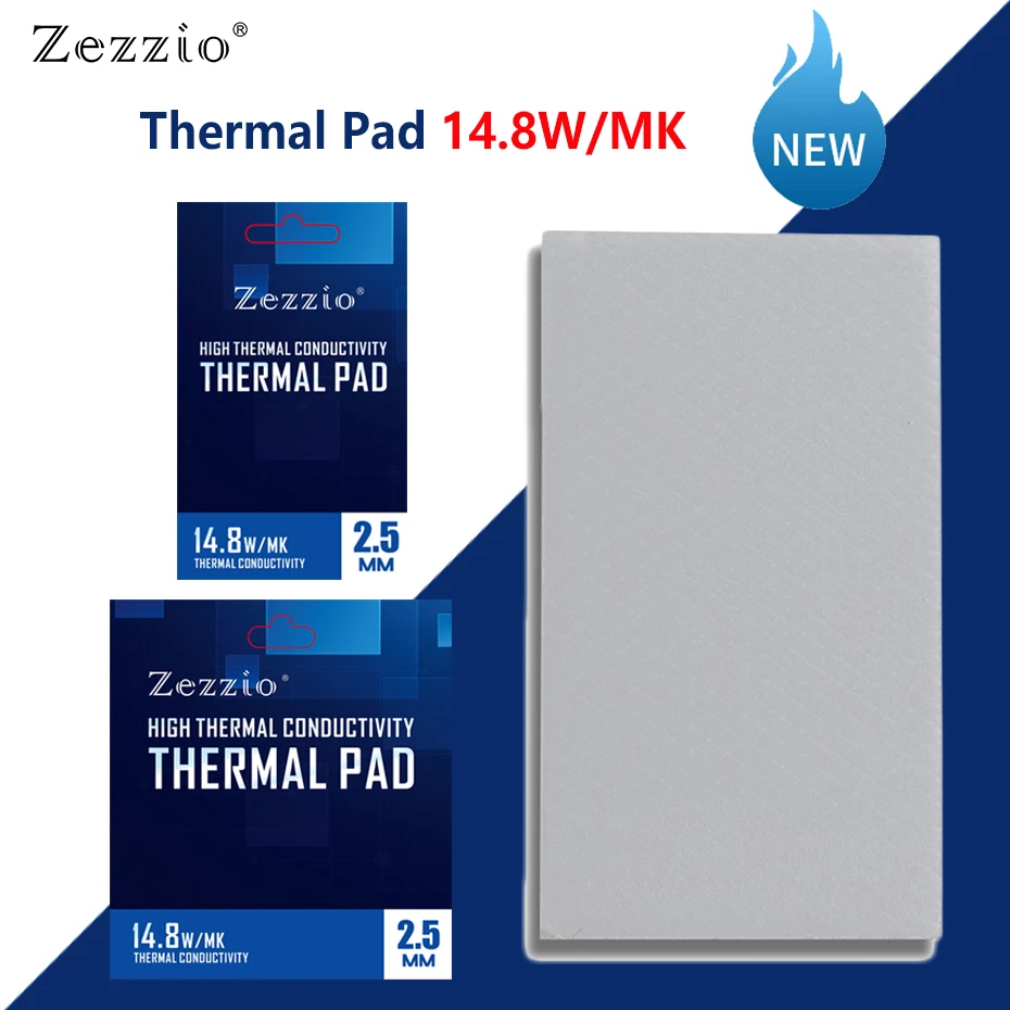 Zezzu-almohadilla de silicona para disipación de calor, almohadilla térmica de alto rendimiento
