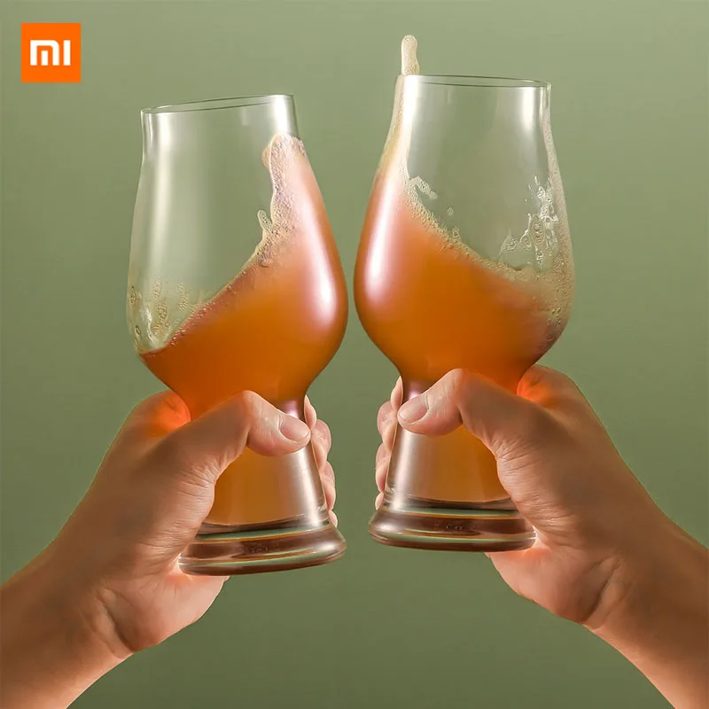 2 шт., Xiaomi Mijia Circle Joy, Хрустальная Крафтовая пивная чашка, прозрачная Хрустальная стеклянная чашка для виски, вина, клуба, пива, вина, бокал, подарок