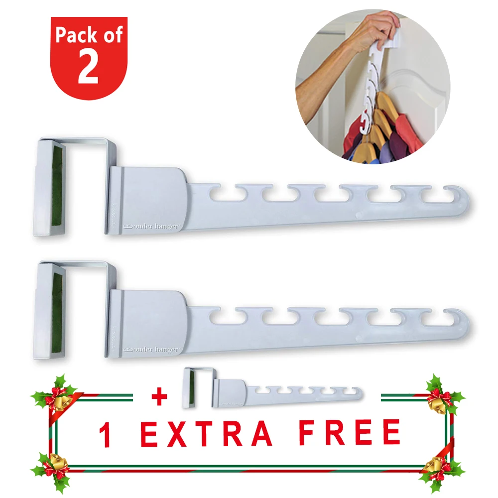 3 Pack Bathroom Over Door Hangers Magic Multi-functional Door Hook Fitting Two Sized Doors for All Round the House TV Item