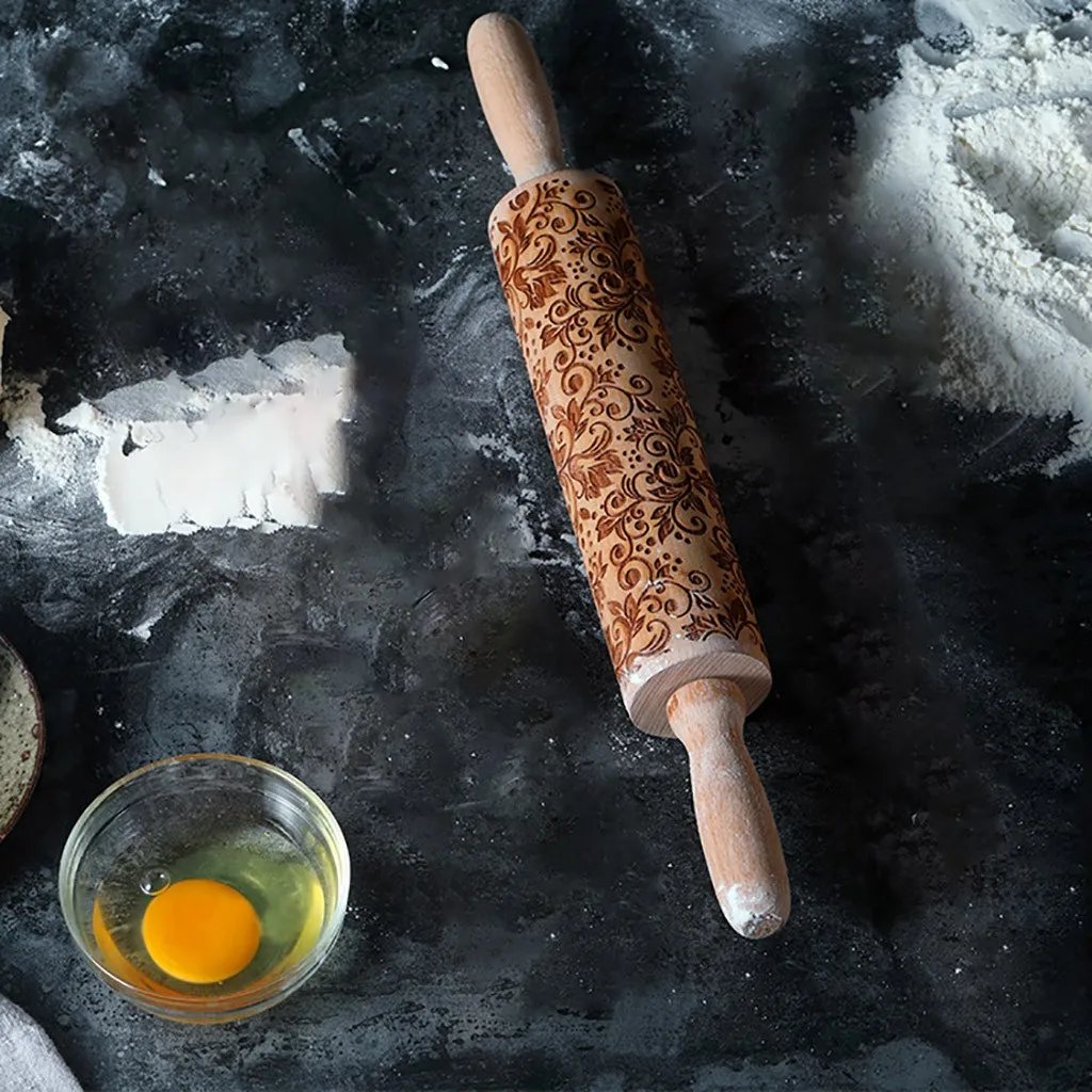 38*5 см резное дерево тиснение Скалка выпечки печенье фондан пирог