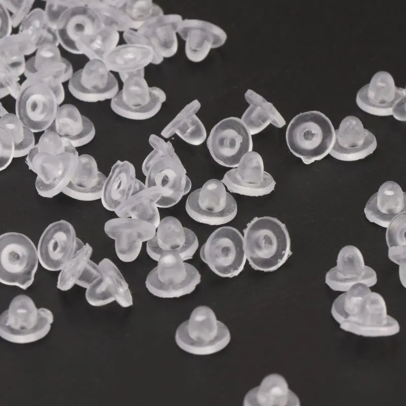 100 шт. прозрачные резиновые накладки на сережки очень мягкие силиконовые