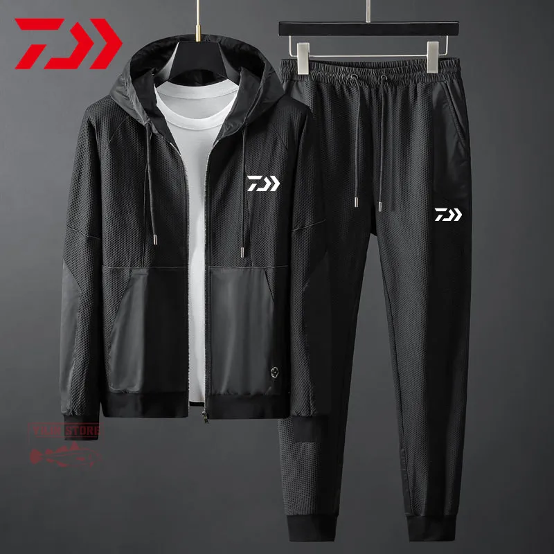 

Одежда для рыбалки Daiwa, Мужская тонкая одежда для рыбалки на весну и осень, костюм с капюшоном для активного отдыха, походов, рыбалки на шнурк...