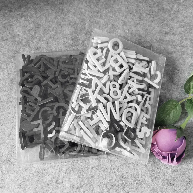 

169PC Srefrigerator Magnets Souvenir Letter, Symbol DIY Wall Decoration Foam Black and White Letters Home Decoration Accessories