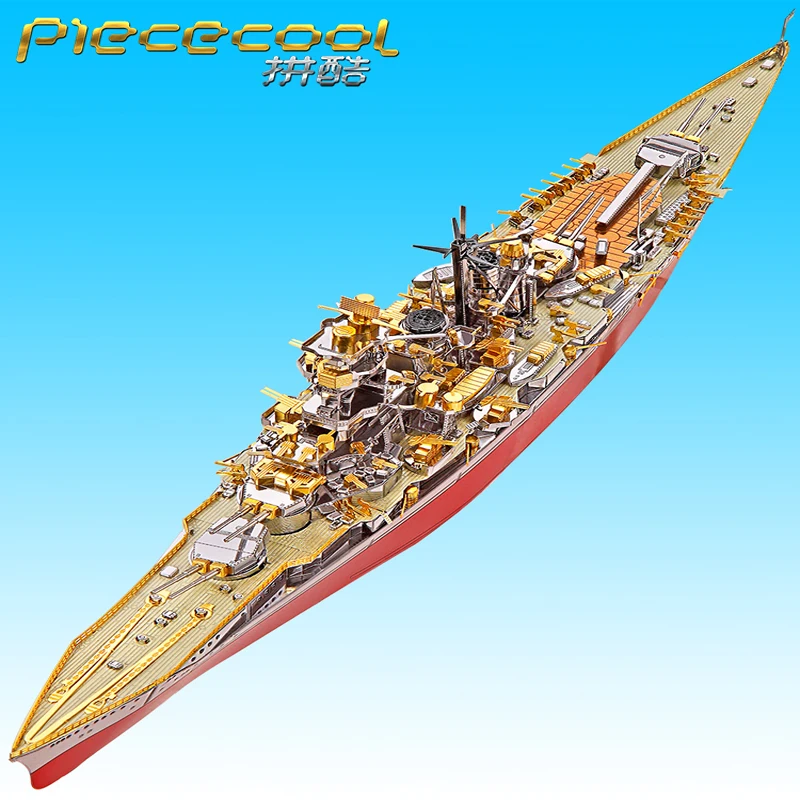 KONGOU BATTLESHIP pieccool P128-RSG 3 листа 350 деталей 3d Металлическая Модель для сборки