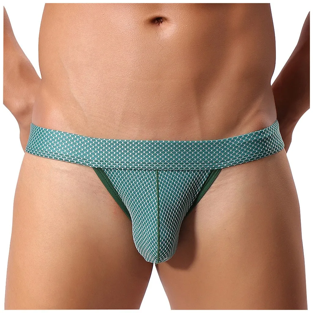 Breathable Designed Men's Underwear Mesh Briefs Slip Shorts Low Waist Gay Men Soft Knickers Short Sexy Male Panties |