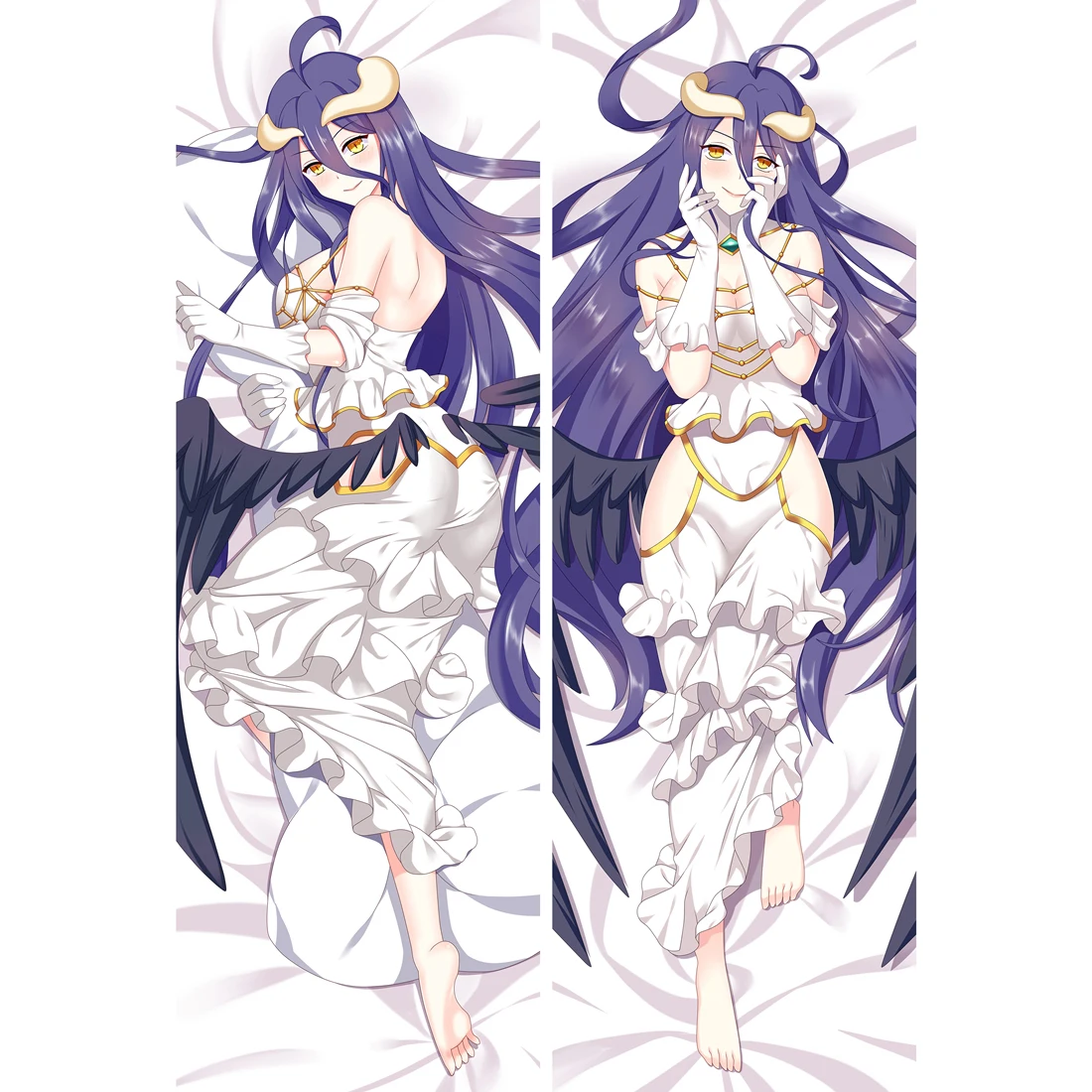 

Japanese Anime Overlord Albedo Pillow Case Decoration Pillow Cover Hugging Body DIY Custom Dakimakura Pillowcase Gift Peach Skin