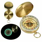 Часы наручные в стиле ретро, светящиеся латунные карманные с компасом, для активного отдыха, походов, навигации, кемпинга