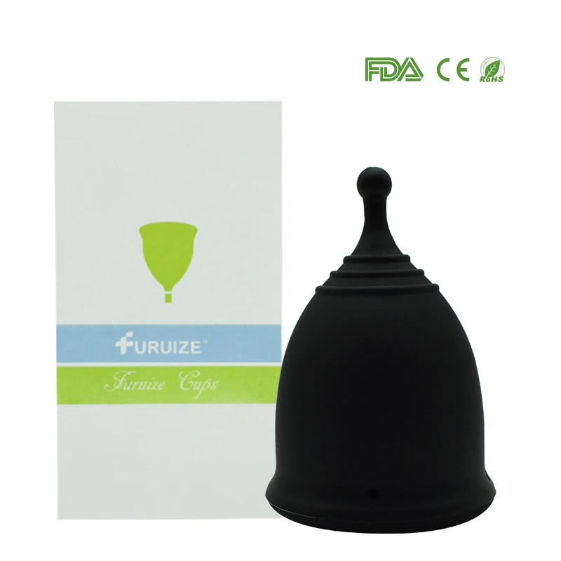 Only 1pcs cup Черный цвет Менструальная чаша для женщин Женская гигиена Медицинская силиконовая чаша Менструальная многоразовая женская чаша Копа менструальная - Цвет: Only 1pcs cup