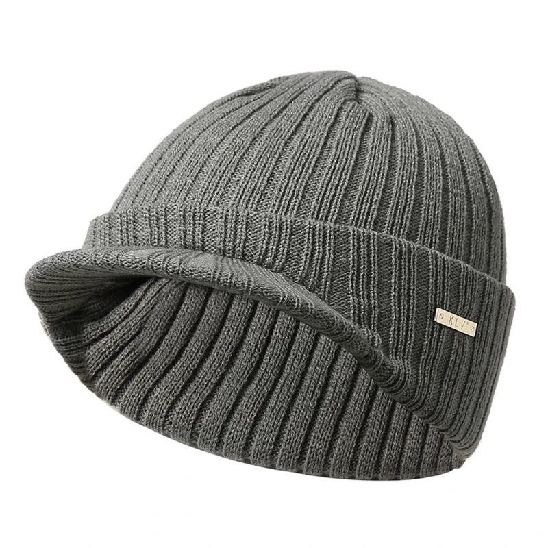 Мужские и женские зимние шапочки, шапка Skullies, зимняя теплая вязаная шапка с козырьком