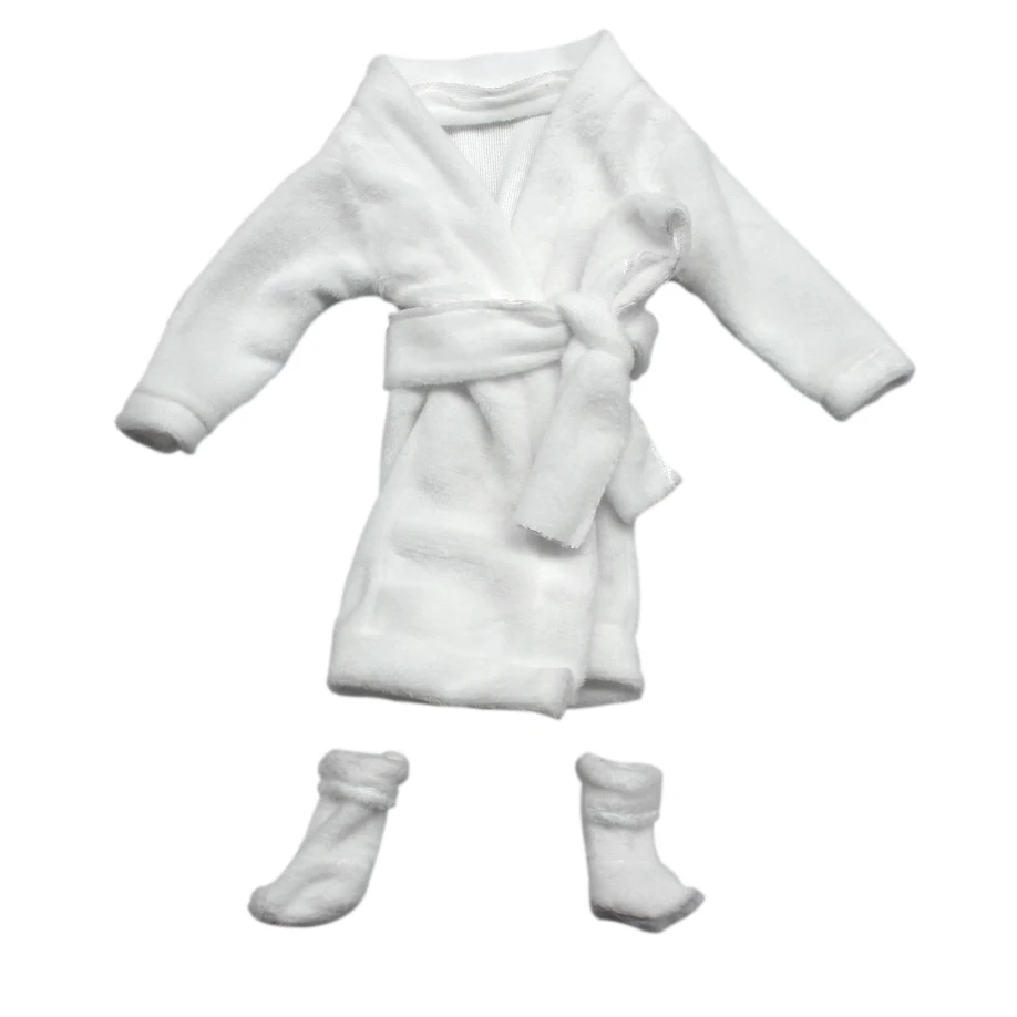 Ropa de Santa Couture para mu&ntilde;ecas elfo, accesorios de juguetes tradicionales de Navidad, bata blanca y zapatos-0