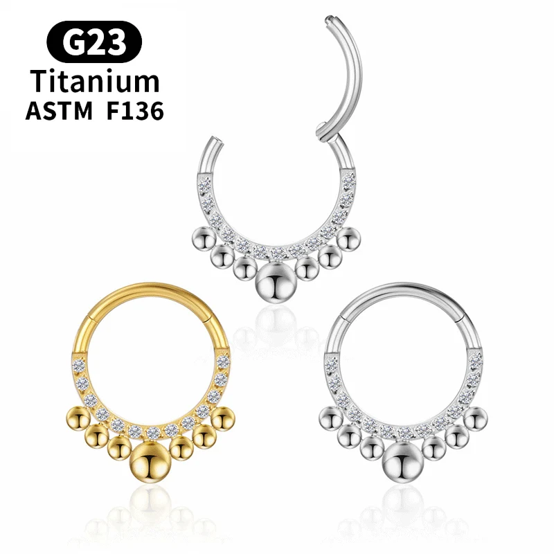 Серьги-гвоздики G23 Titanium gold кольцо в нос серьги-гвоздики для губ спирали манжеты для ушей козелка шарик кликер диафрагма сексуальное украшен...