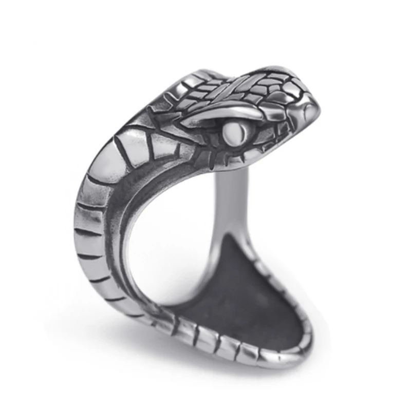 

2021 European And American Retro Fashion Punk Snake Ring Hip Hop Men's Ring New Wild Creative Gothic Ring Ladies Ring