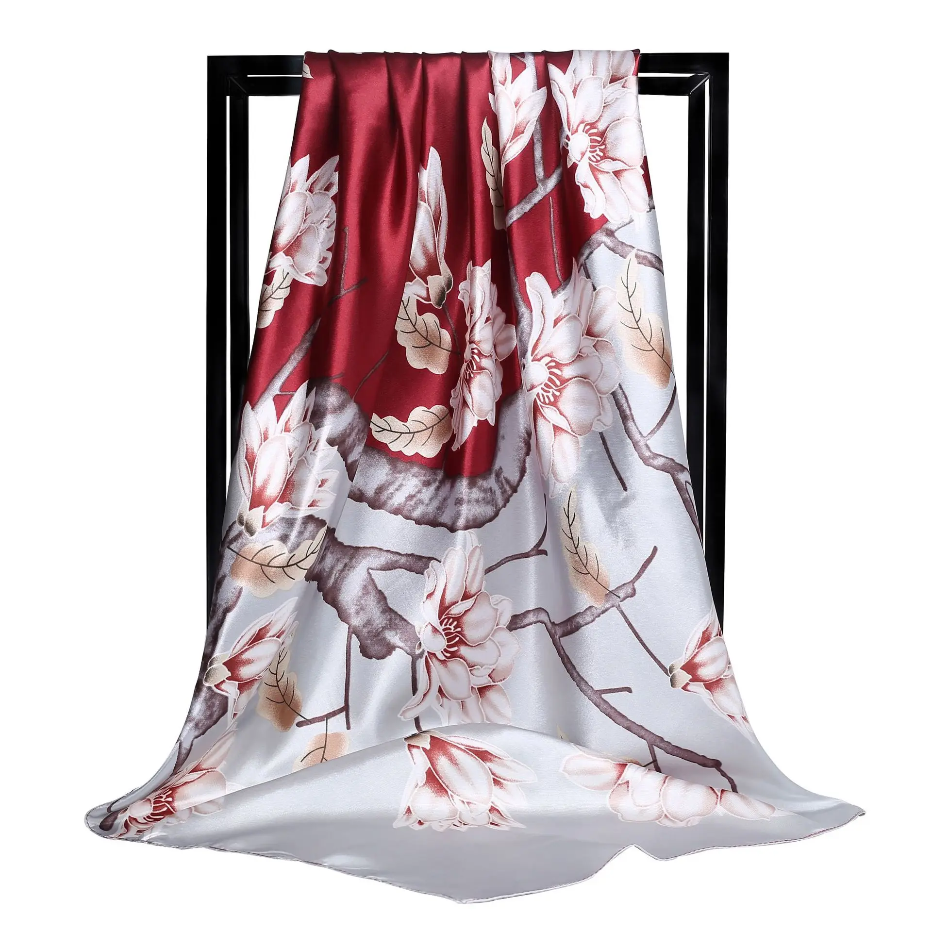 90*90 см новые роскошные качественные шелковые весенне-осенние женские шарфы с