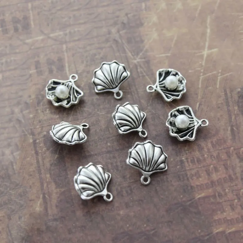 10 шт. подвески в виде ракушек стиле ретро с серебряным жемчугом милые Подвески