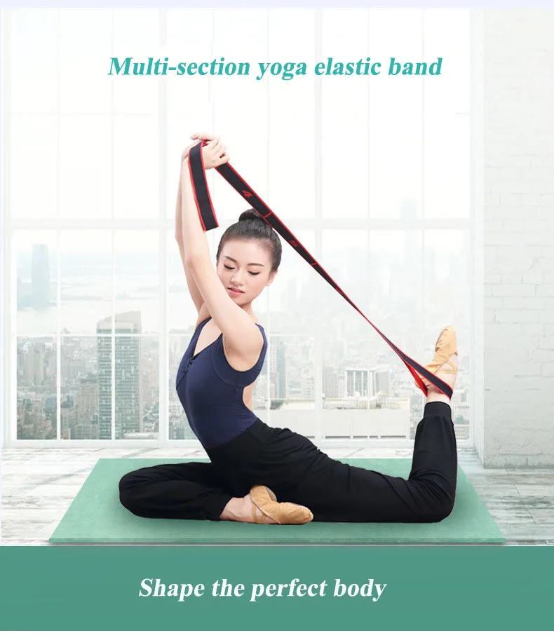 4x90cm Cotton Yoga Resistance Band Loop Pilates Stretch Strap Home Gym Training Belt Leg Fitness Exercise Workout