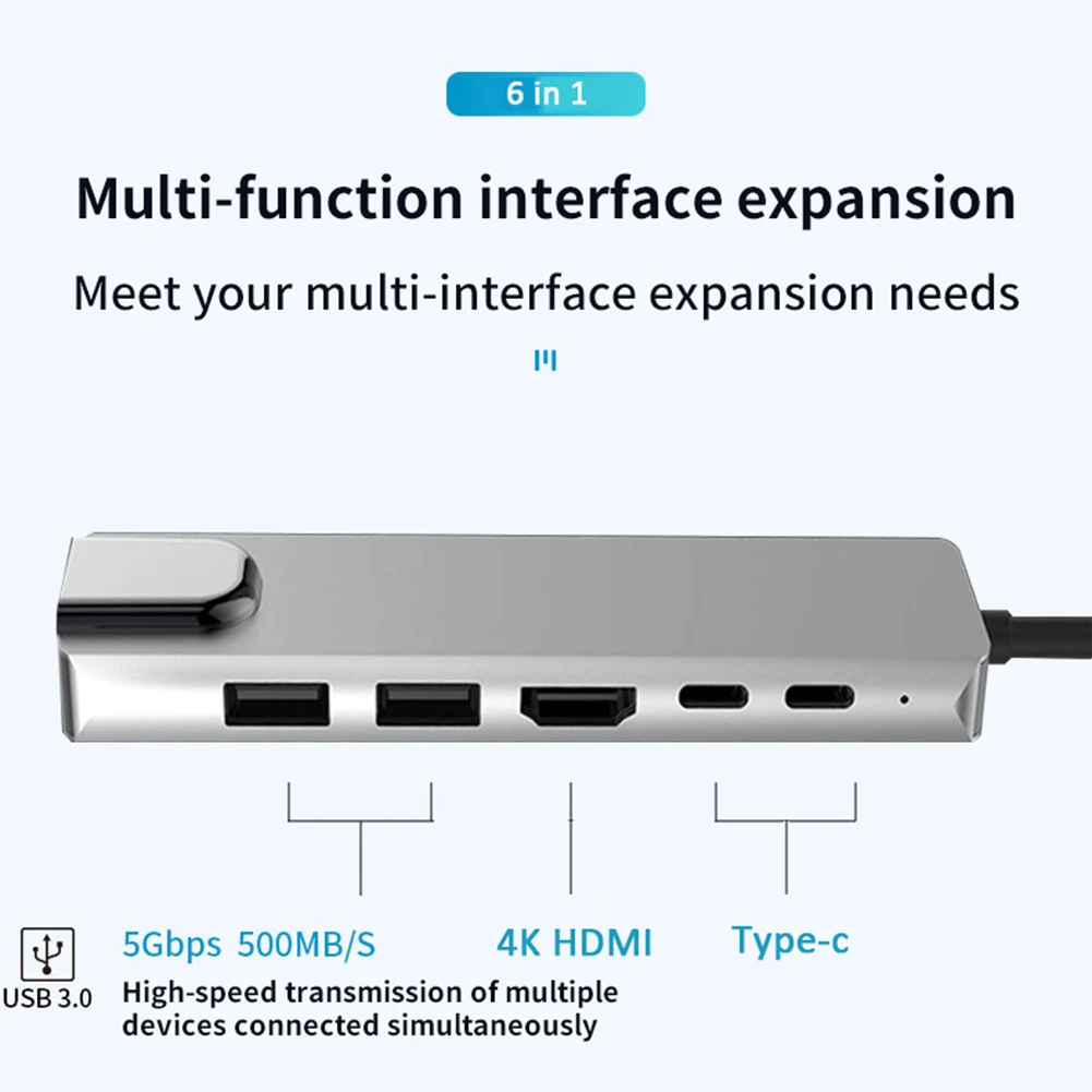 USB разветвитель Мульти C концентратор USB3.0 4K HDMI совместимых с 5/6in1 3 0 2 RJ45 Ethernet порт PD