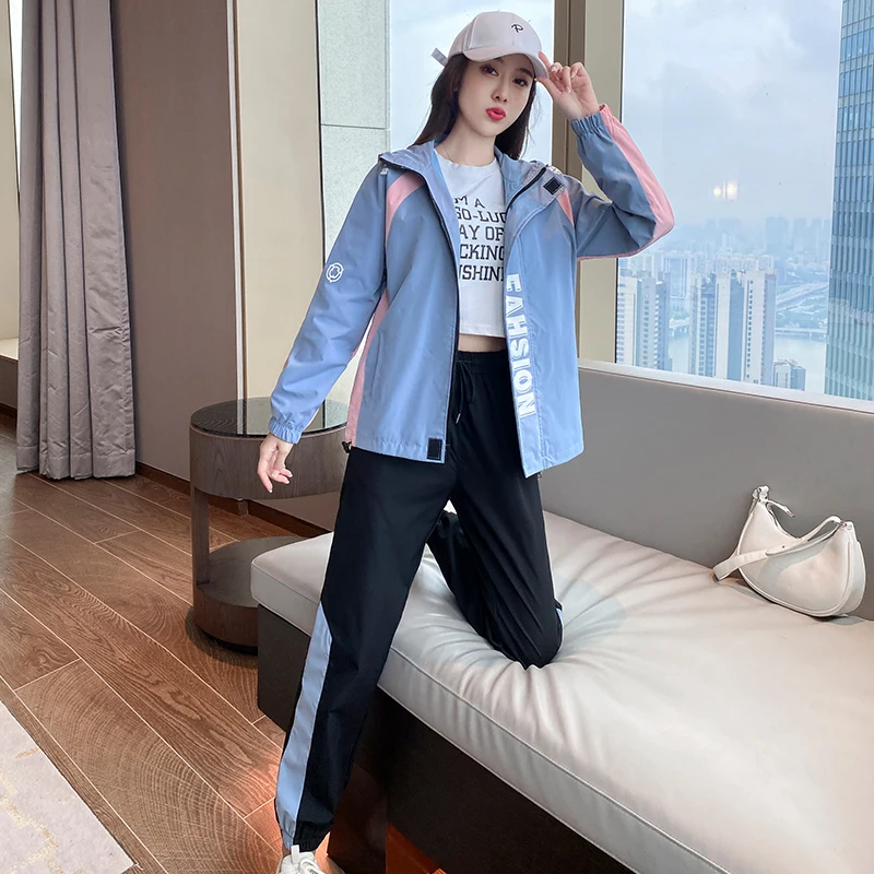 Женский комплект из 2 предметов толстовка с капюшоном и брюки-карго в Корейском