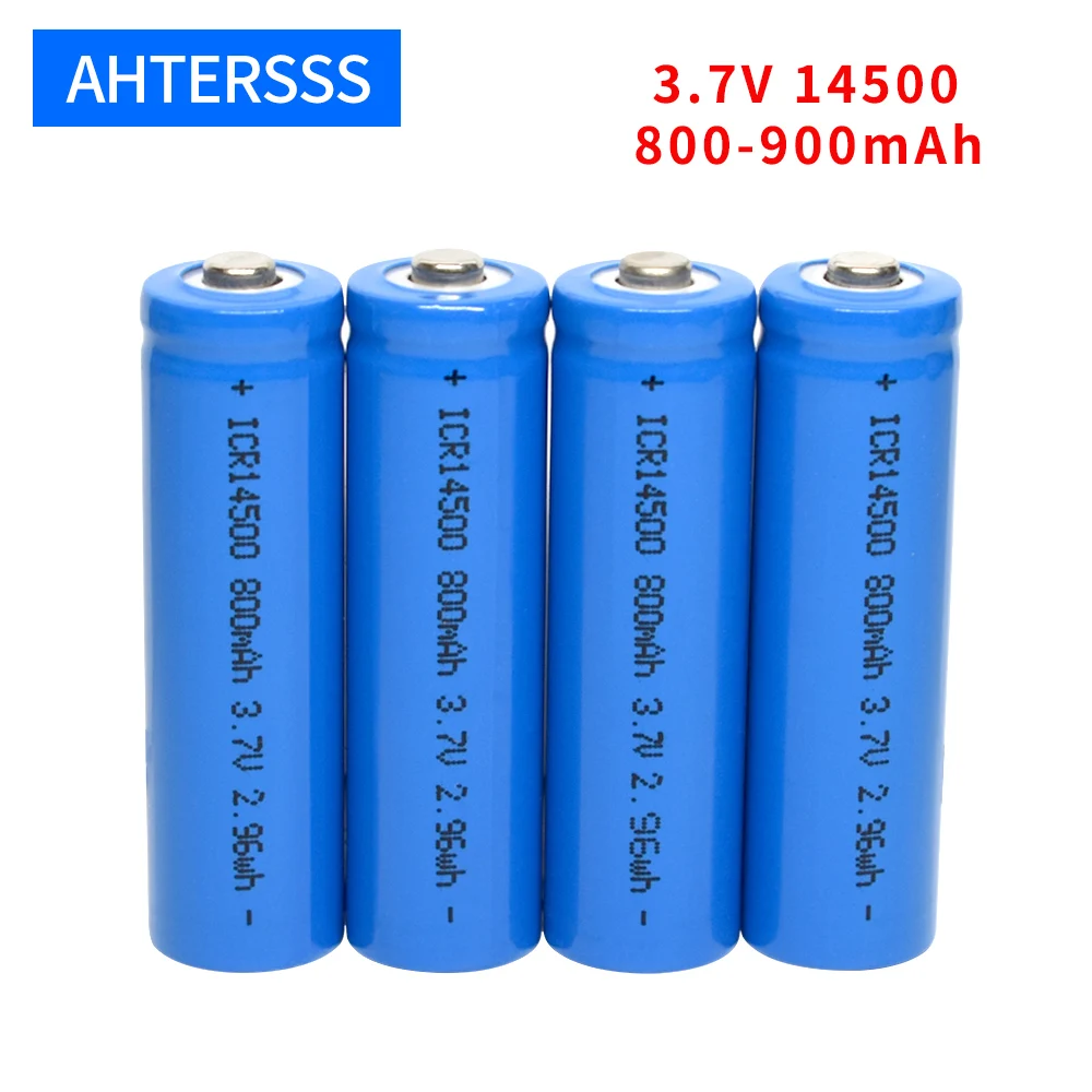 

3,7 v 14500 аккумуляторная батарея 3,7 v литиевая батарея aa 2A 800-900mAh литий-ионные батареи