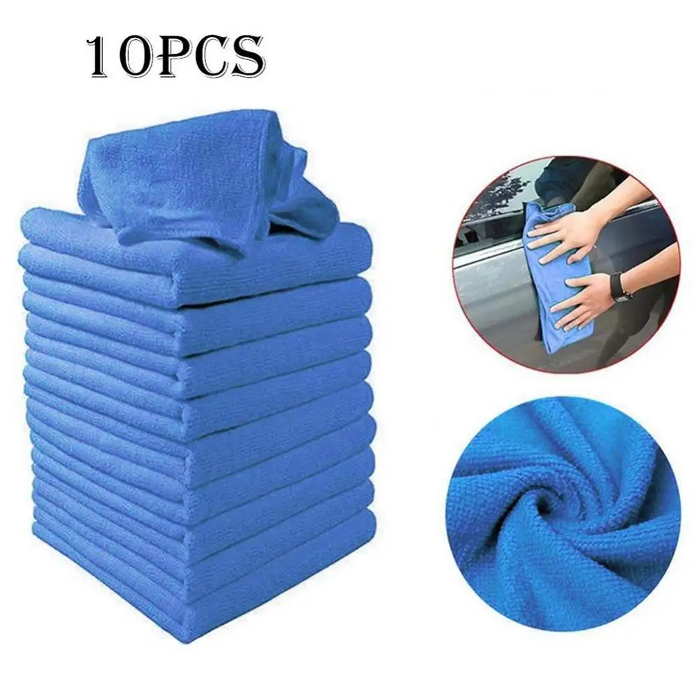 

10Pcs 25x25cm Microfiber Auto Car Care Wash Towel Soft Cleaning Cloth Duster