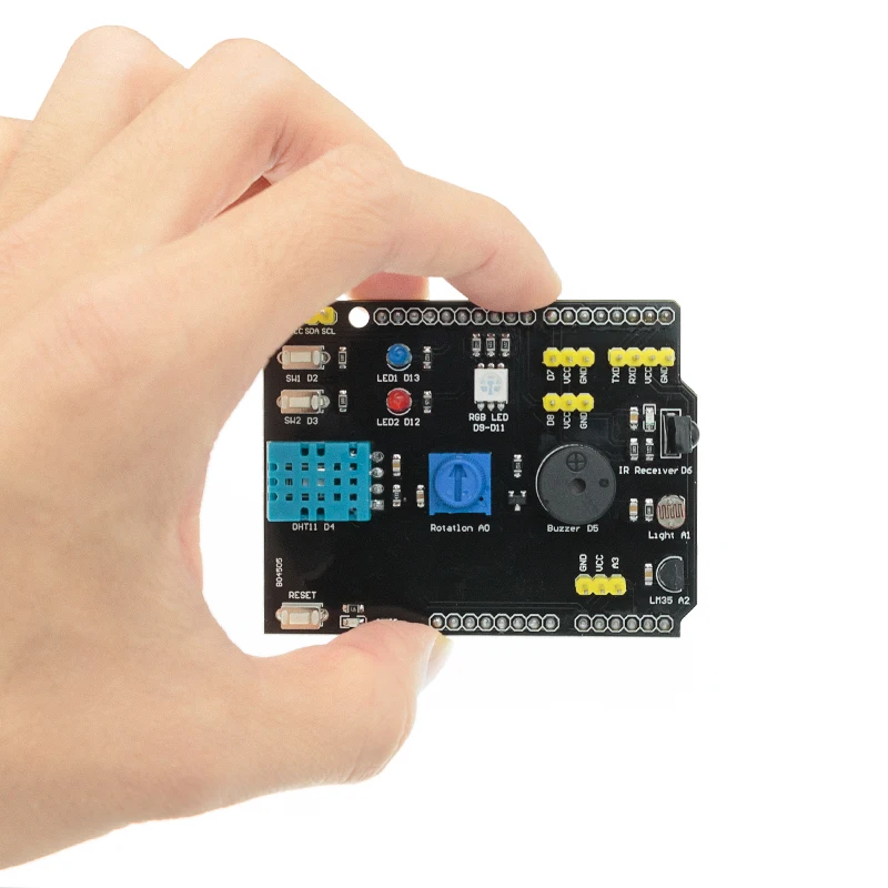 9 in 1 sensor board Multifunction Expansion Board DHT11 LM35 Temperature Humidity For Arduino UNO RGB LED IR Receiver Buzzer |