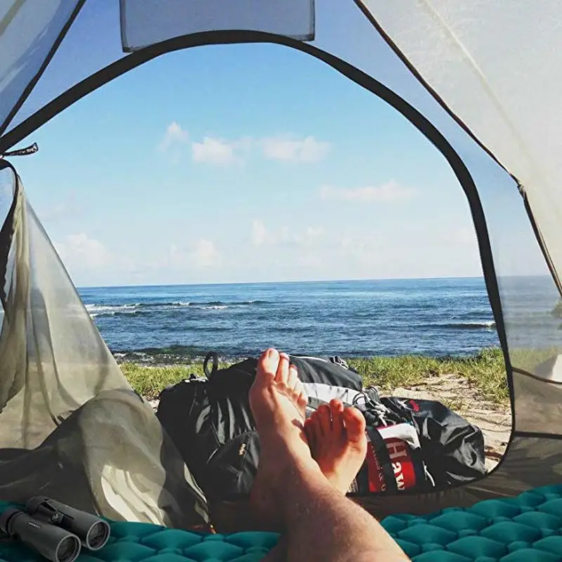 

Lightweight Outdoor Sleeping Pad Compact Sleeping Mat with Pillow Comfortable for Camping Outing Hiking Backpacking Climbing