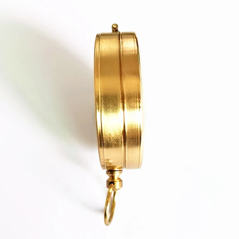 Наружный Карманный компас из чистой меди Металлическая измерительная линейка |