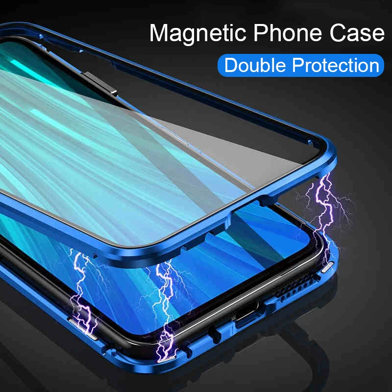 Tempered Glass Case For Xiaomi Redmi Note 8T Magnetic Phone redmi 8 8a 7 Pro Back Protective Cover note t 8pro | Мобильные телефоны