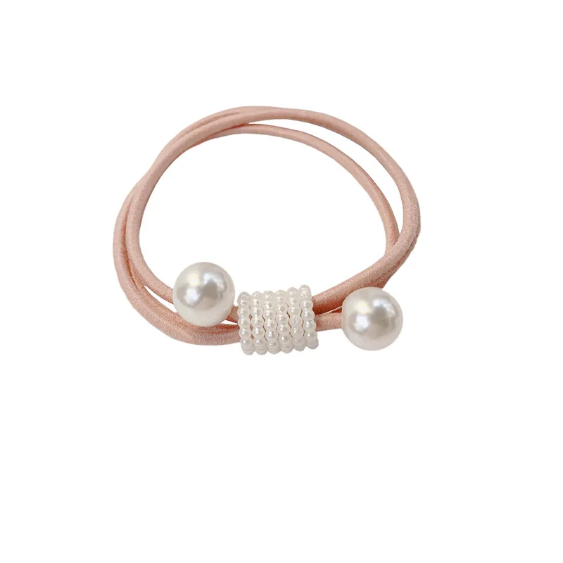 

Fresh Lady Hair Rope Bow High Elastic Rubber Band Cute Pearl Hair Band Hair Accessories Headdress