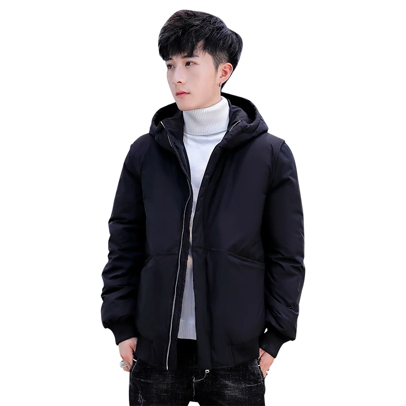 Мужской пуховик высокого качества Толстая теплая зимняя куртка с капюшоном